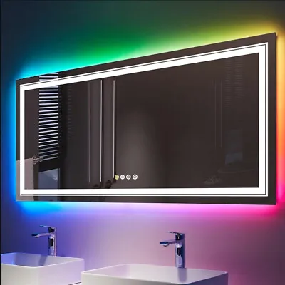 1200*800mm Led Bathroom Mirror With Lights Anti-fog Rgb Backlit + Front Lighted • $165.93