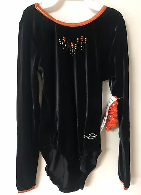 $9.99 • Buy NWT Long Sleeve Dreamlight Black Jeweled Gymnastic Leotard FREE Scrunchie AXS