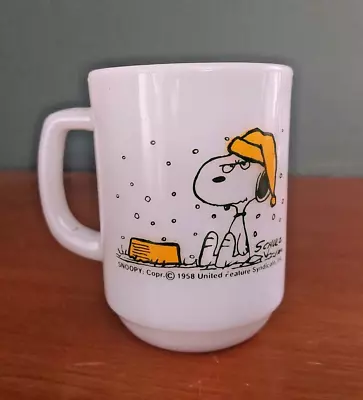 Vintage Snoopy Coffee Mug 'I Hate It When It Snows On My French Toast' Fire King • $24