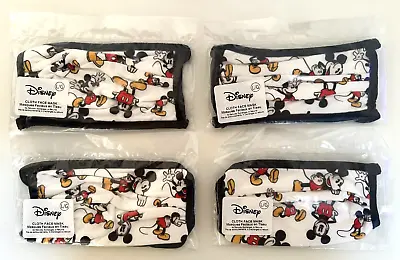Set Of 4 Authentic Disney Mickey Mouse Face Character Cloth Face Masks Large L • $15.97