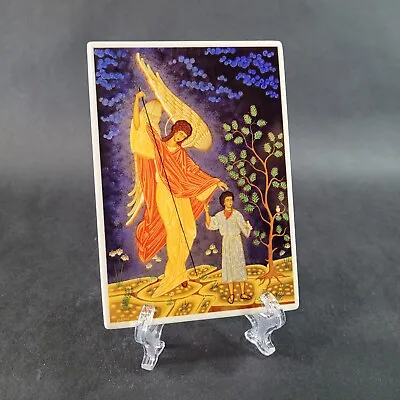 VILBO CARD W. Germany SCHUTZENGEL GUARDIAN ANGEL VILLEROY & BOCH Porcelain Card • $18.97