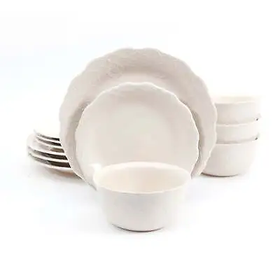 $33.20 • Buy The Pioneer Woman Cowgirl Lace 12-Piece Dinnerware Set, Linen