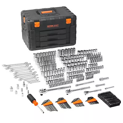 VEVOR Mechanics Tool Set And Socket Set 1/4in 3/8in 1/2 In Drive Sockets 450Pcs • $125.99