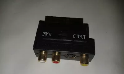 £9.49 • Buy 2 X Gold Plated Switchable Scart To 3 X Phono And S-Video Adapter BLACK   #VID18