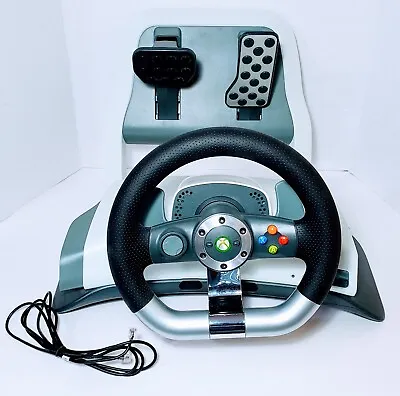 Microsoft Xbox 360 Racing Steering Wheel W/ Force Feedback Pedals No Power Cord • $59