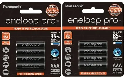 Panasonic Eneloop Pro - AAA NiMH Rechargeable Batteries X 8 - Made In Japan • $44