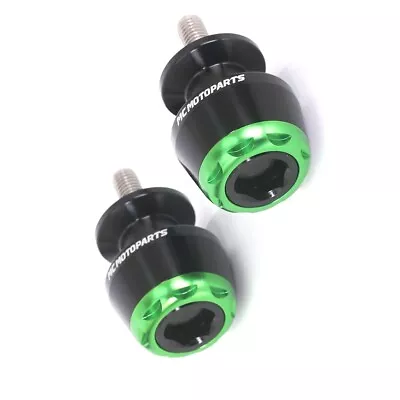 Green 10mm Swingarm Spools Sliders MSHINE For Z750 Z750S 08 09 10 11 12 13 14 15 • $38.31