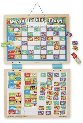 Melissa & Doug Magnetic Responsibility Chart - Chore Chart Fabric-Hinged Boards • $24.90