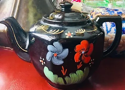 Antique Majolica Hand Painted And Moriage Decorated Redware Teapot • $45