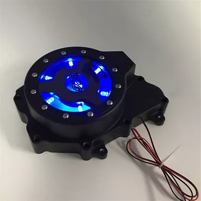 Blue LED Stator Engine Cover See Through For Yamaha 06 YZF-R6S/03-06 YZF-R6 Blac • $106.59