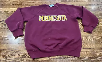 VTG Minnesota Gophers Sweatshirt Sz M Maroon Crew Soffe 80s 90s NCAA Pullover • $16