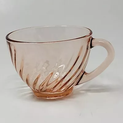 Rosaline Pink Swirl Glass Tea Cups Vintage Arcoroc France • $4.02