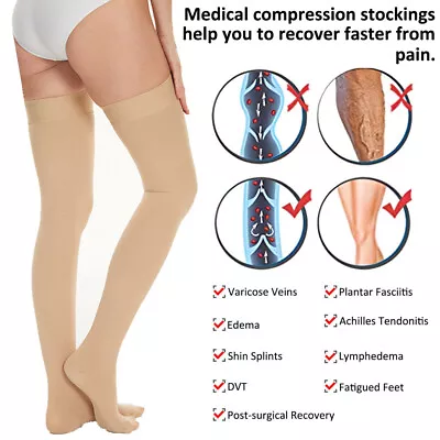 Medias De Compression Para Mujer 20-30 Mmhg Calcetines Para La Circulacion • $14.31