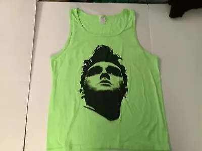 Vintage MORRISSEY THE SMITHS Big Face NEON GREEN Sleeveless Tank Top Shirt LARGE • $19.96