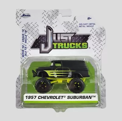 JADA JUST TRUCKS 1957 CHEVROLET SUBURBAN Wave 18 DieCast 1:64 4X4 Black Custom  • $10.98