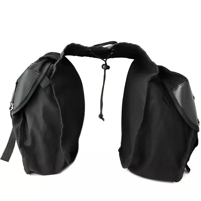 Black Universal Mortorbike Saddle Bags Motorcycle Bike Back Pack Rear Tail Bags • $43.89