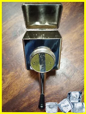 Vintage ICE-O-MAT Chrome & Gold Hand Crank Ice Crusher Wall Mount No Bottom • $24.95