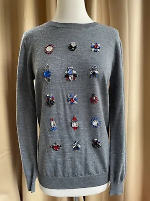 Markus Lupfer Embellished Gray Sweater XS • $75