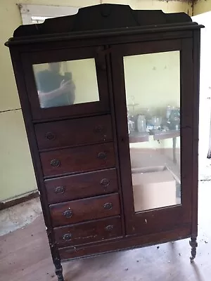 Antique Armoire With Drawers And 2 Mirrors • $900