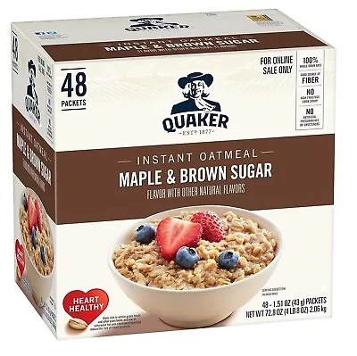 Quaker Instant Oatmeal Maple & Brown Sugar Individual Packets 1.51 Ounce (Pac • $16.29