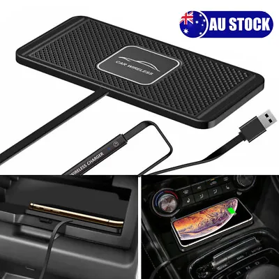 15W Wireless Charger Pad Dock Car Phone Holder Mat Non-Slip Charging Station AU • $17.45