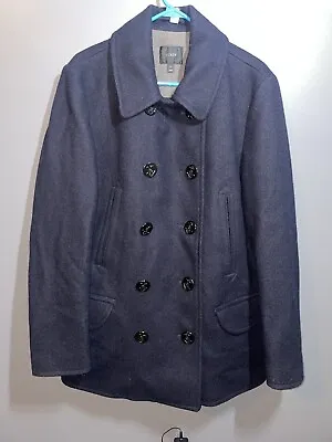 J.Crew Men's Bayswater Peacoat Double Breasted Wool Insulated Blue Dry Cleaned M • $60