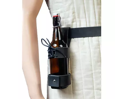 Cosplay LARP Beer Bottle Holder Holster Pouch Flask Fantasy Costume Steampunk • $34.48