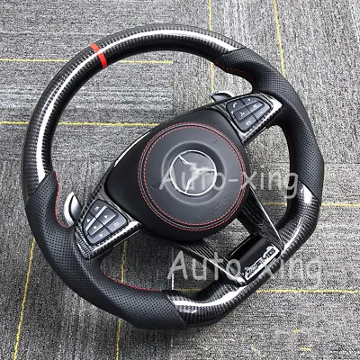Custom Carbon Fiber Steering Wheel For Mercedes-Benz AMG W205 W204 C63 C43 2010+ • $946.20