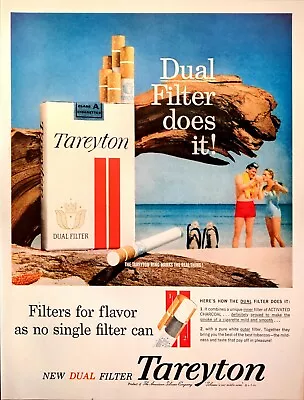 1960 Tareyton Dual Filter Cigarettes Scuba Gear Divers Lighting Up Print Ad 125 • $13.49