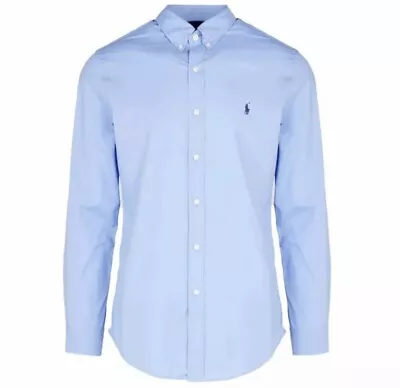 Ralph Lauren Polo Men's Poplin Over Sized Tall Fit Sky Blue Shirt RRP £125 • £49.49