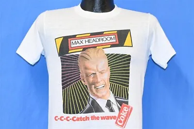 Vtg 80s MAX HEADROOM CATCH WAVE COKE COCA COLA I-100 TV AI MATT FREWER T-shirt S • $75.90