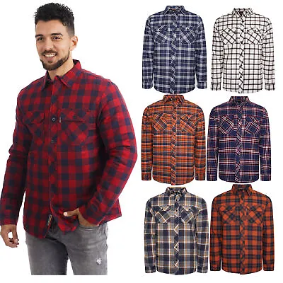 River Road Mens Padded Quilted Lined Shirt Lumberjack Flannel Fleece Work Jacket • £16.97