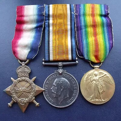 1914-15 Trio Of Medals Swing Mounted On Original Ribbons FREE UK P&P • £87