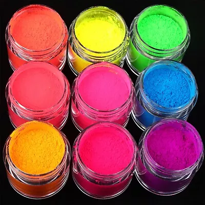 10ML Bottled Super Bright Nail Enhancement Phosphors 9 Color Fluorescent Candy • $1.75