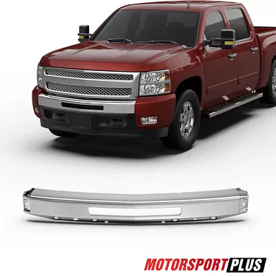 Front Chrome Steel Impact Bumper Face Bar For 2007-2013 Chevy Silverado 15941850 • $74.89