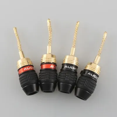 4pcs Copper Wire Braided Banana Plugs 2mm Connector For HIFI Audio Speaker • $9