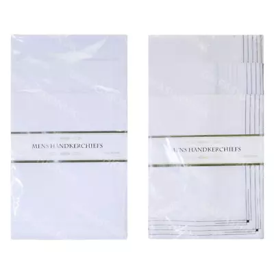 1 X Mens White Handkerchiefs Hankies Hanky Hankerchiefs Cloths • £0.99