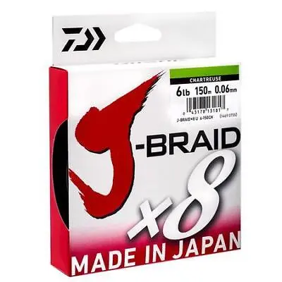 Daiwa J Braid X8 150 M Chartreuse Braided Fishing Line @ Otto's TW • $34.99