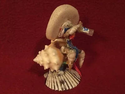 Vtg.Sea Shell  Party Guy  Figure Handmade Folk Art Beach Souvenir Approx. 3.5 • $16