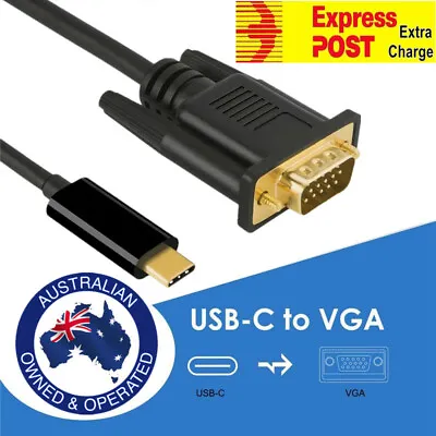 $11.95 • Buy USB Type C Thunderbolt 3 To VGA Adapter Cable For MacBook Pro/Galaxy S20 S10 S9