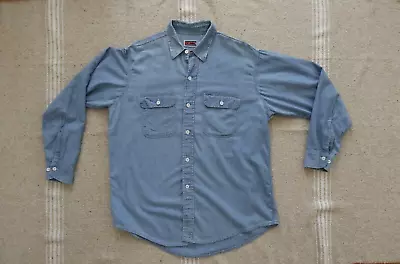 Vintage 1970s Distressed Big Mac Chambray Work Shirt Men’s Large • $39