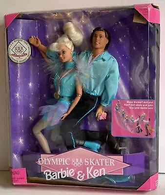 Olympic Skater Barbie & Ken Dolls NFRB Gift Set Gold Metalist Tara Lipinski 1997 • $29.99