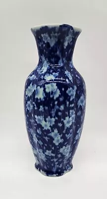 Blue Cobalt  White Floral Large Hanging Wall Pocket Ceramic Vase Vtg 9.5   • £21.61