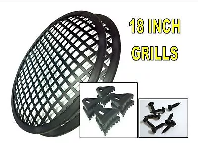 (2) 18  Inch Grill Waffle Speaker Sub Woofer Speaker Grills With Clips And Screw • $23.89