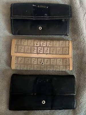 Vintage Fendi Long Wallet Junk Lot For Parts Only Monogram Zucca • $22.99