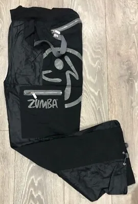 Ladies BLACK Size  XL 14-16-18 Zumba Fitness Cargo Pants Trousers Dance Workout • £9.89