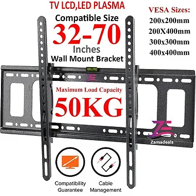 £10.15 • Buy Slim Tilt Tv Wall Bracket Mount For 32 36 40 42 55 60 65 70 Inch Plasma Led Lcd
