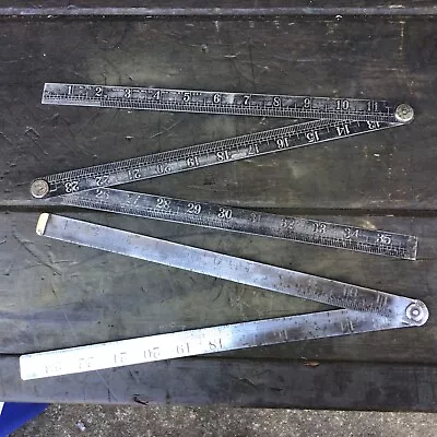 Pair Of Vintage Blacksmith Rulers Lufkin 24” And General 36”  • $100