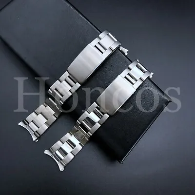 $24.95 • Buy Curved End Links Oyster Replacement Bracelet Watch Band Strap 18 19 20 21 MM 