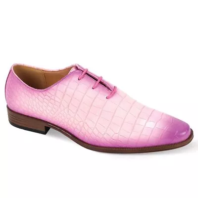 Mens Bubblegum Pink Color Fade Oxford Dress Shoes Antonio Cerrelli 7027 • $75